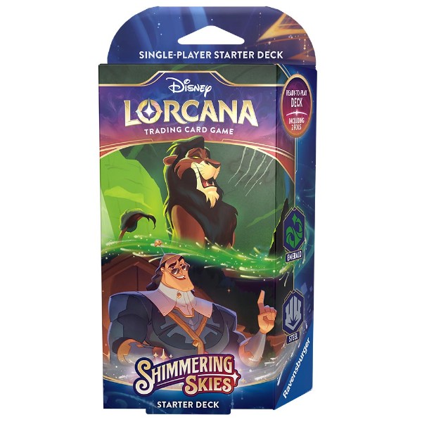 Disney Lorcana Trading Cards Shimmering Skies Emerald/Steel Starter Deck