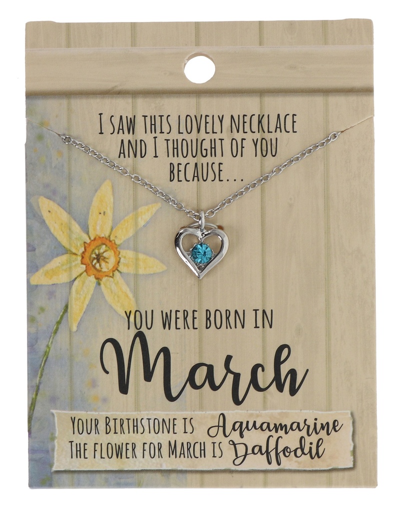 March Birthstone Necklace