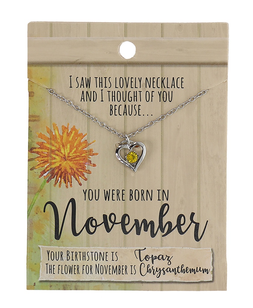 November Birthstone Necklace