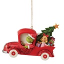 Dr Seuss The Grinch: Grinch in Red Truck Hanging Ornament - Disney Traditions by Jim Shore