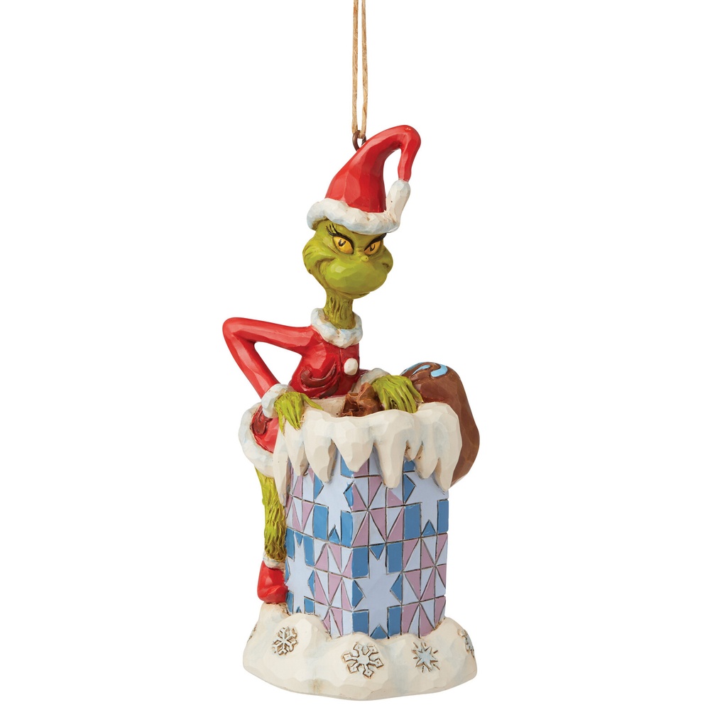 Dr Seuss The Grinch: Grinch Climbing in Chimney Hanging Ornament - Disney Traditions by Jim Shore