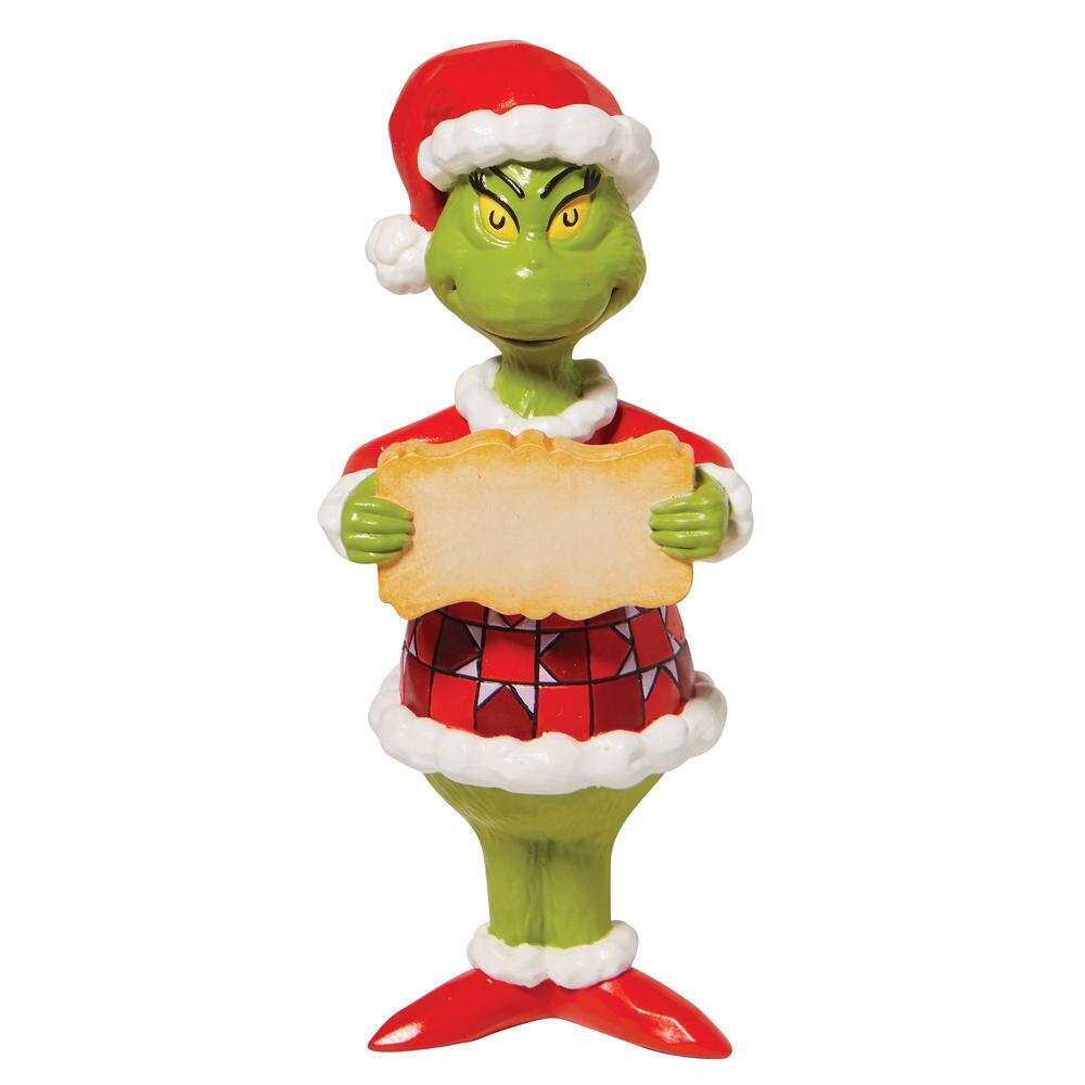 Dr Seuss The Grinch: Grinch Holding Stink Stank Stunk Sign Hanging Ornament (PVC) - Disney Traditions by Jim Shore