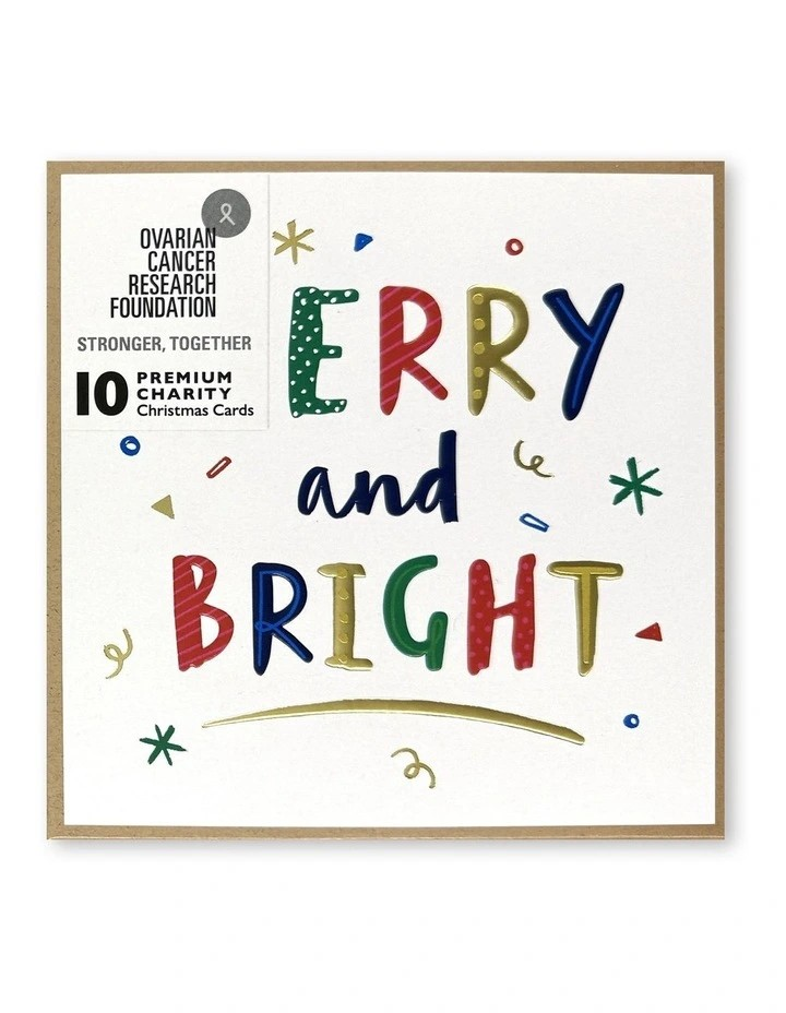 Simson Boxed Christmas Cards (Ovarian Cancer Charity Pack of 10) - Merry & Bright