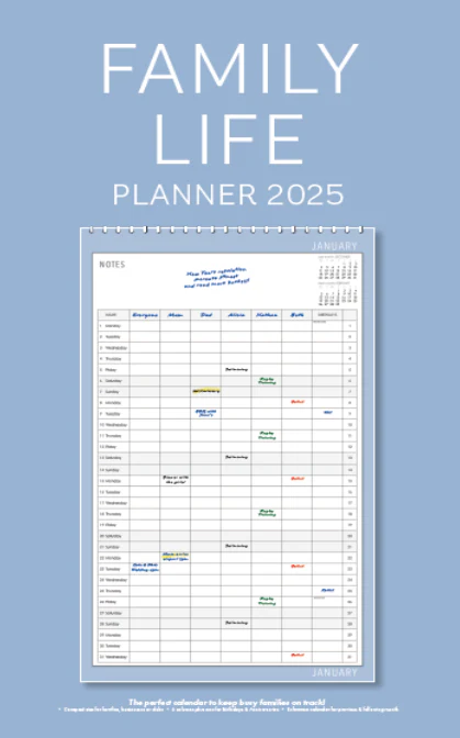 Family Life Planner 2025 Mini Calendar