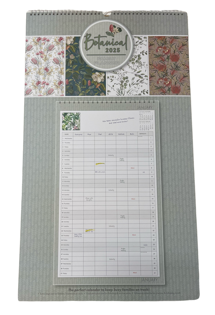 Botanical Family Planner 2025 Calendar