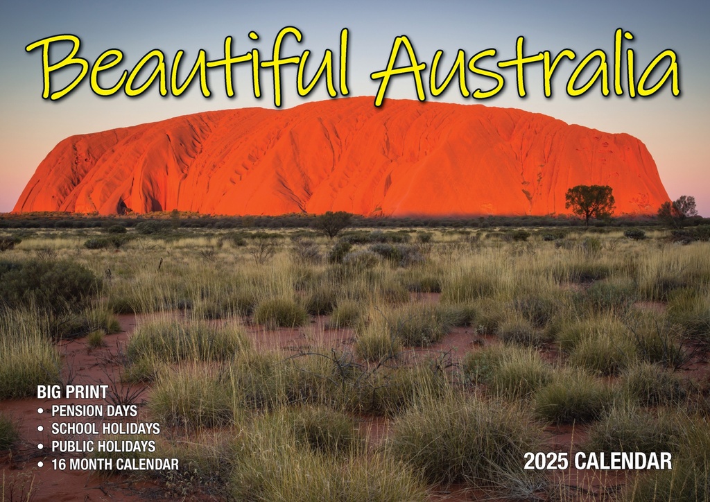 Big Print Beautiful Australia 2025 Calendar