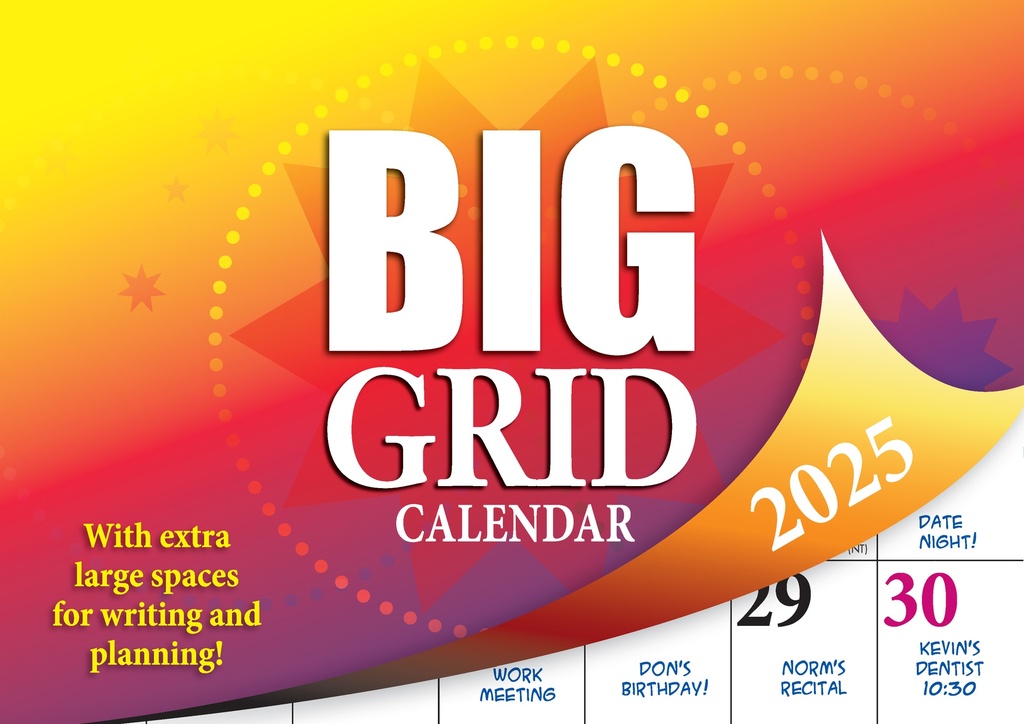Big Print Big Grid 2025 Calendar