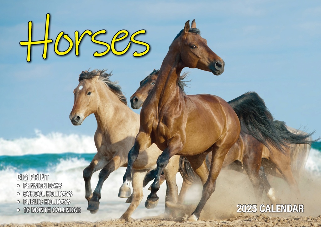 Big Print Horses 2025 Calendar