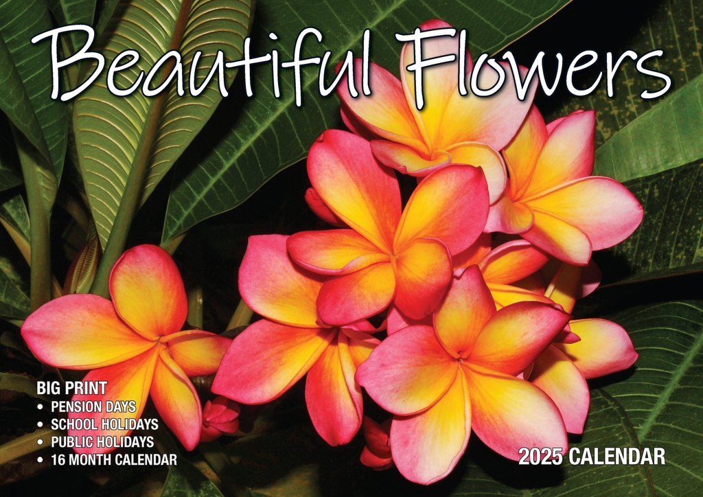 Big Print Beautiful Flowers 2025 Calendar