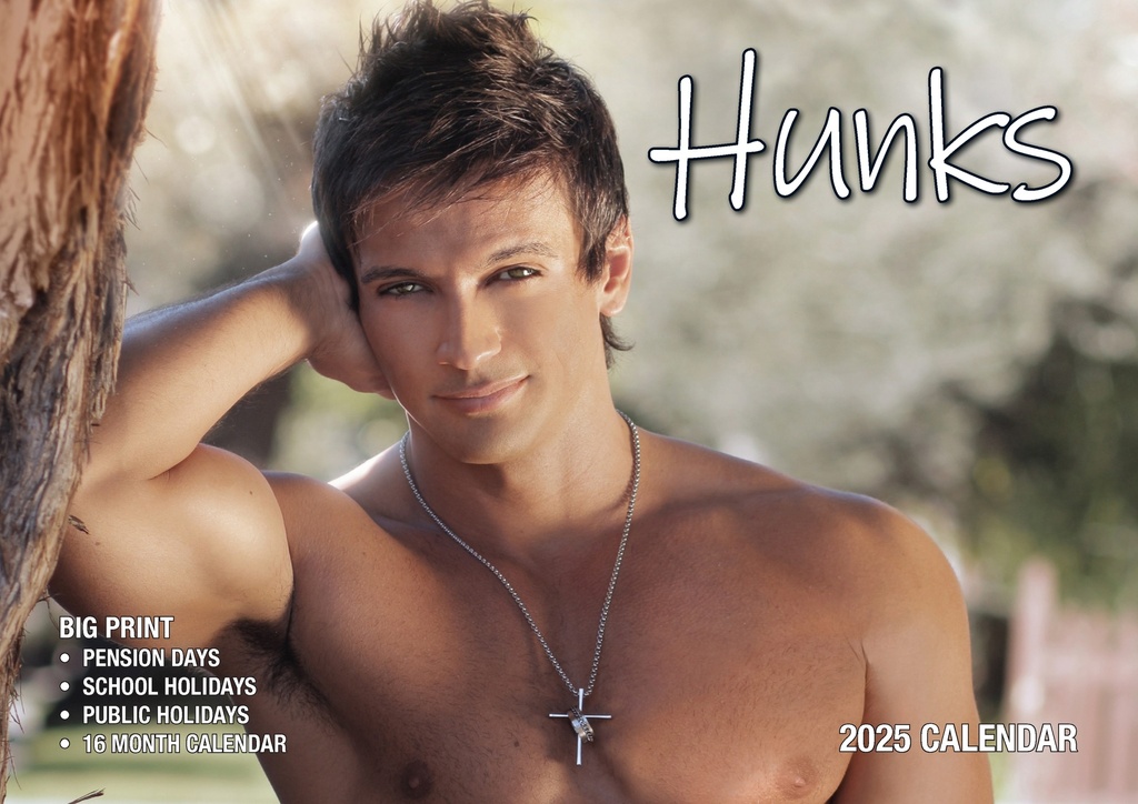 Big Print Hunks 2025 Calendar