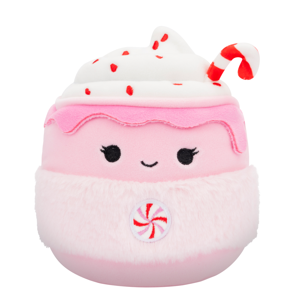 Ethel the Pink Candy Cane Hot Chocolate 7.5 inch Squishmallows Holiday 2025 Assortment A
