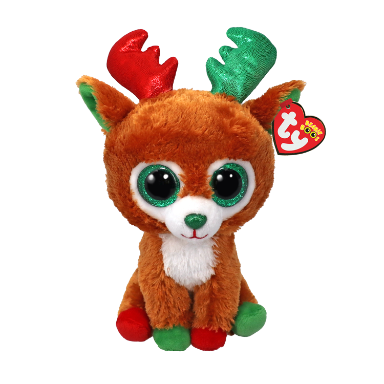 Tinseltoes the Brown Reindeer - Christmas 2024 Ty Beanie Boos Regular