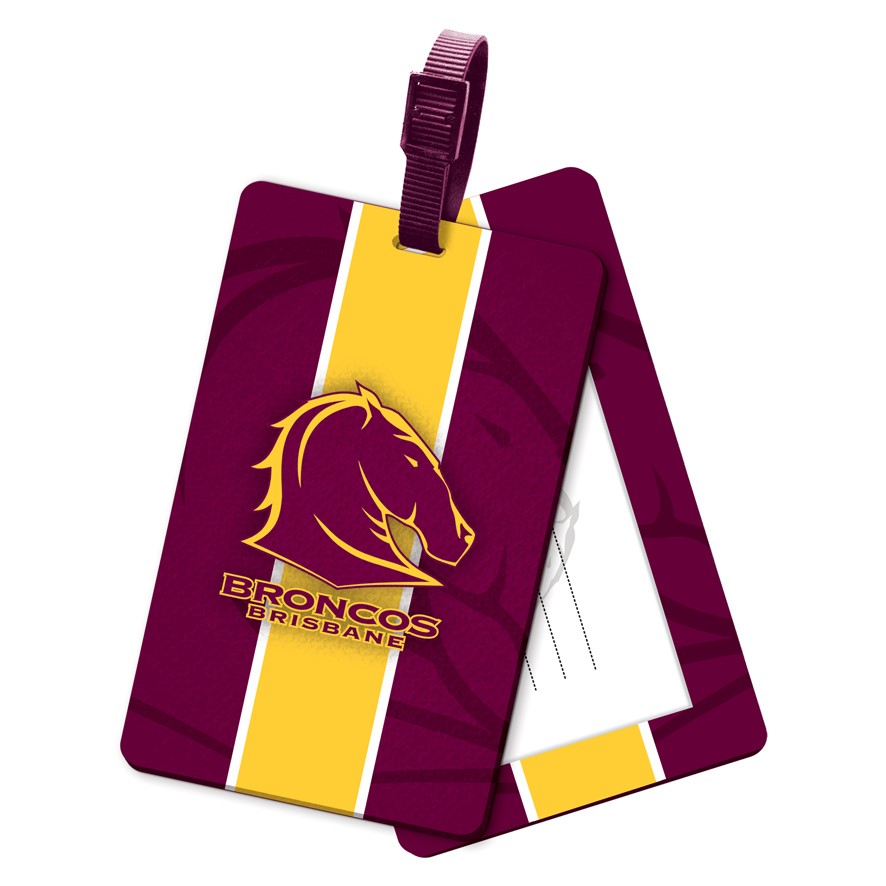 NRL Brisbane Broncos Kids Rubber Bag Tag
