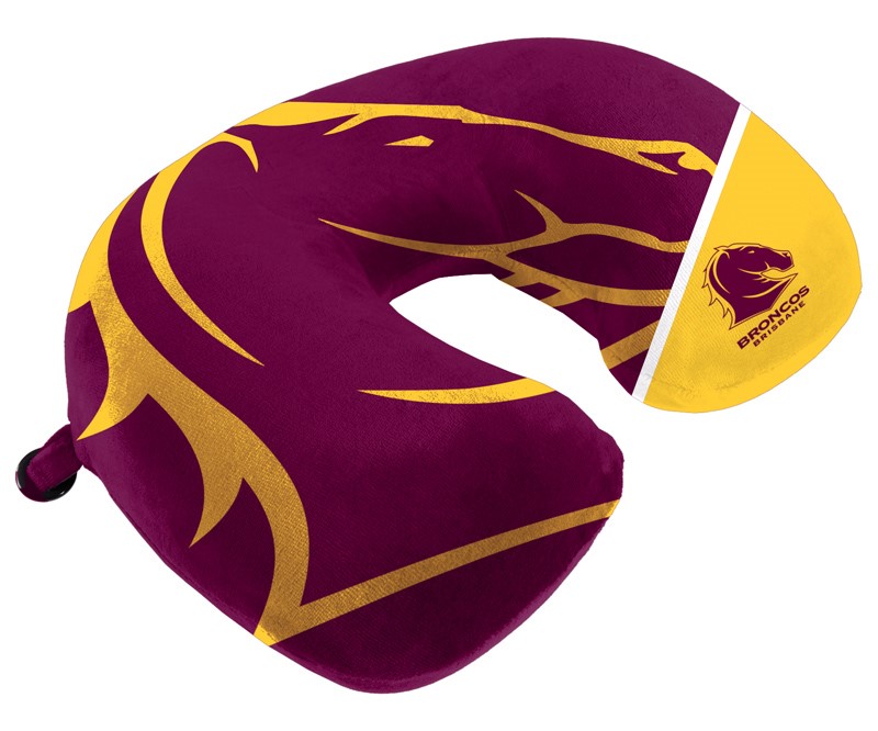 NRL Brisbane Broncos Travel Pillow