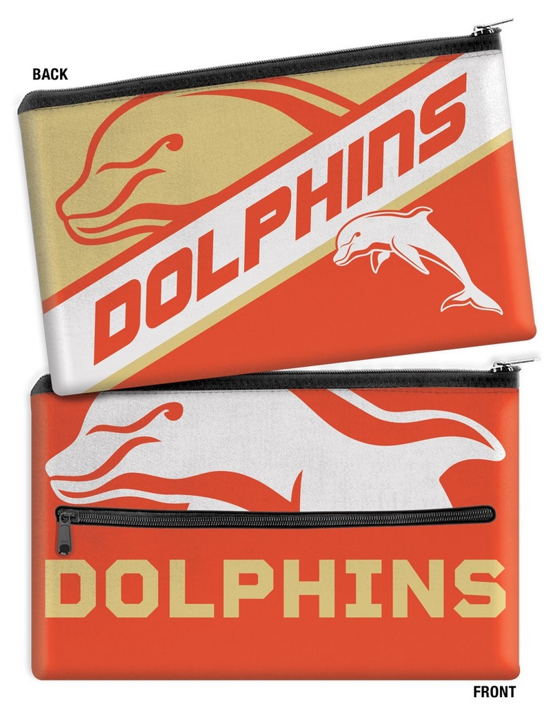 NRL Dolphins Large Neoprene Pencil Case