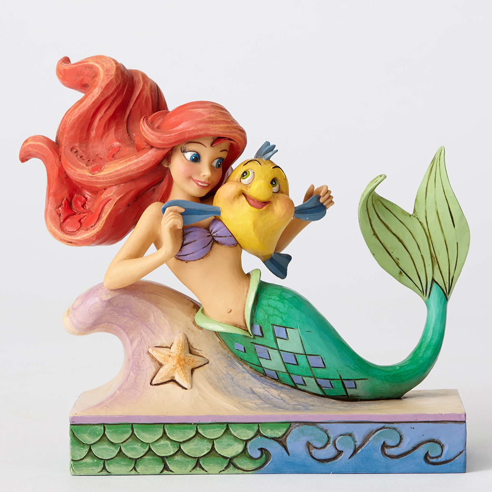 The Little Mermaid - Ariel with Flounder 'Fun and Friends' Figurine - Disney Traditions by Jim Shore