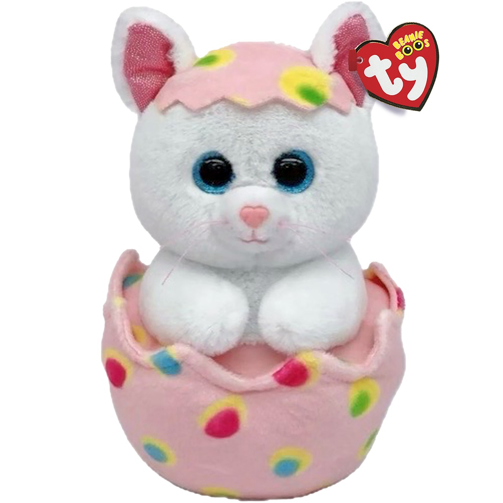 Giggles the Cat in Egg TY Beanie Boos Regular Easter