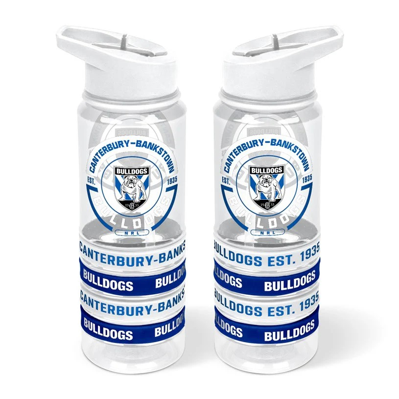 NRL Canterbury-Bankstown Bulldogs Drink Bottle with Wrist Bands
