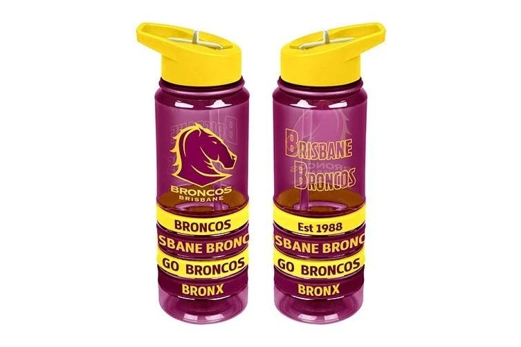 NRL Brisbane Broncos Drink Bottle with Wrist Bands