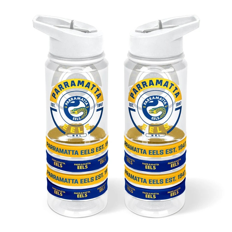 NRL Parramatta Eels Drink Bottle with Wrist Bands