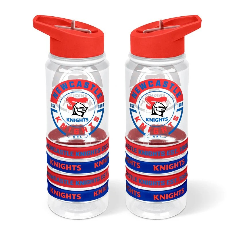 NRL Newcastle Knights Drink Bottle with Wrist Band