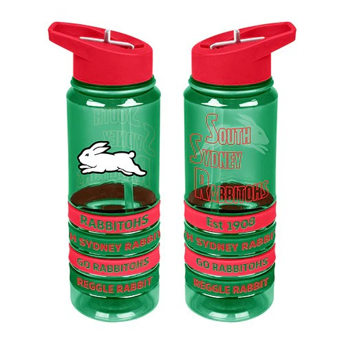 NRL South Sydney Rabbitohs Drink Bottle with Wrist Bands