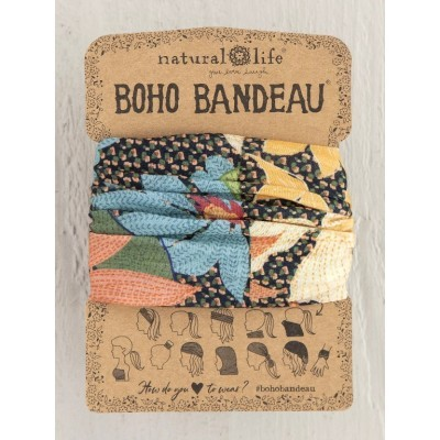 Boho Beandeau - Blue Coral Cream Floral
