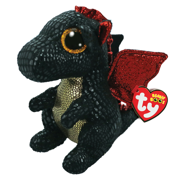 Ty Beanie Boos: Grindal the Black Dragon Plush (Regular Size)