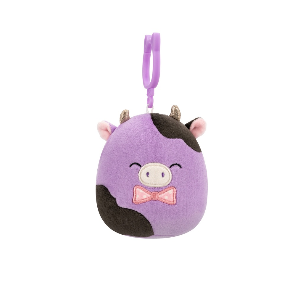Alexie the Purple and Black Cow 3.5 Inch Squishmallows Clips Easter 2025