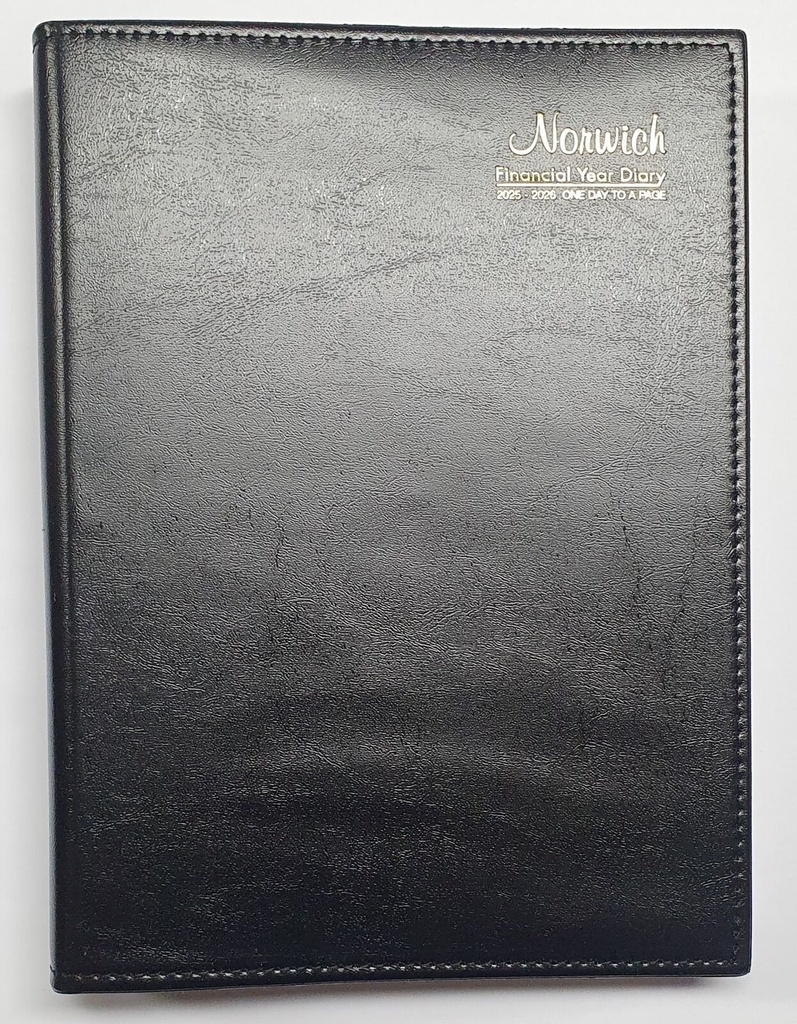 2025-2026 Financial Year Diary - Cumberland Norwich A5 Day-To-A-Page (DTP) Black