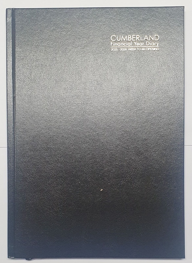 2025-2026 Financial Year Diary - Cumberland A4 Week-To-View (WTV) Black