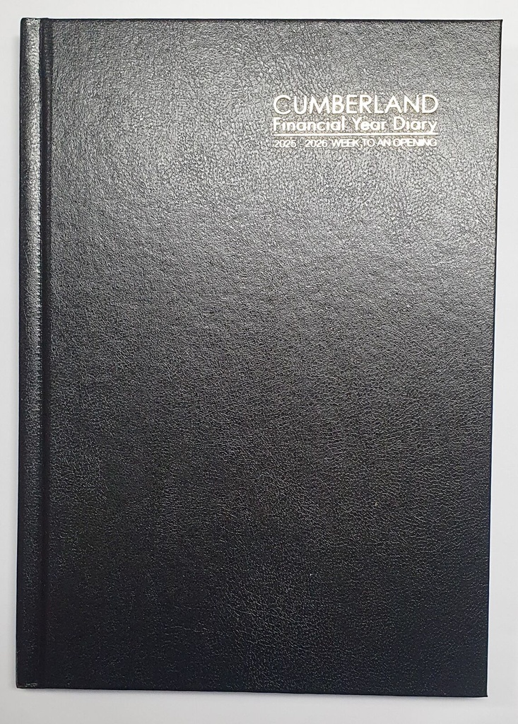 2025-2026 Financial Year Diary - Cumberland A5 Week-To-View (WTV) Black