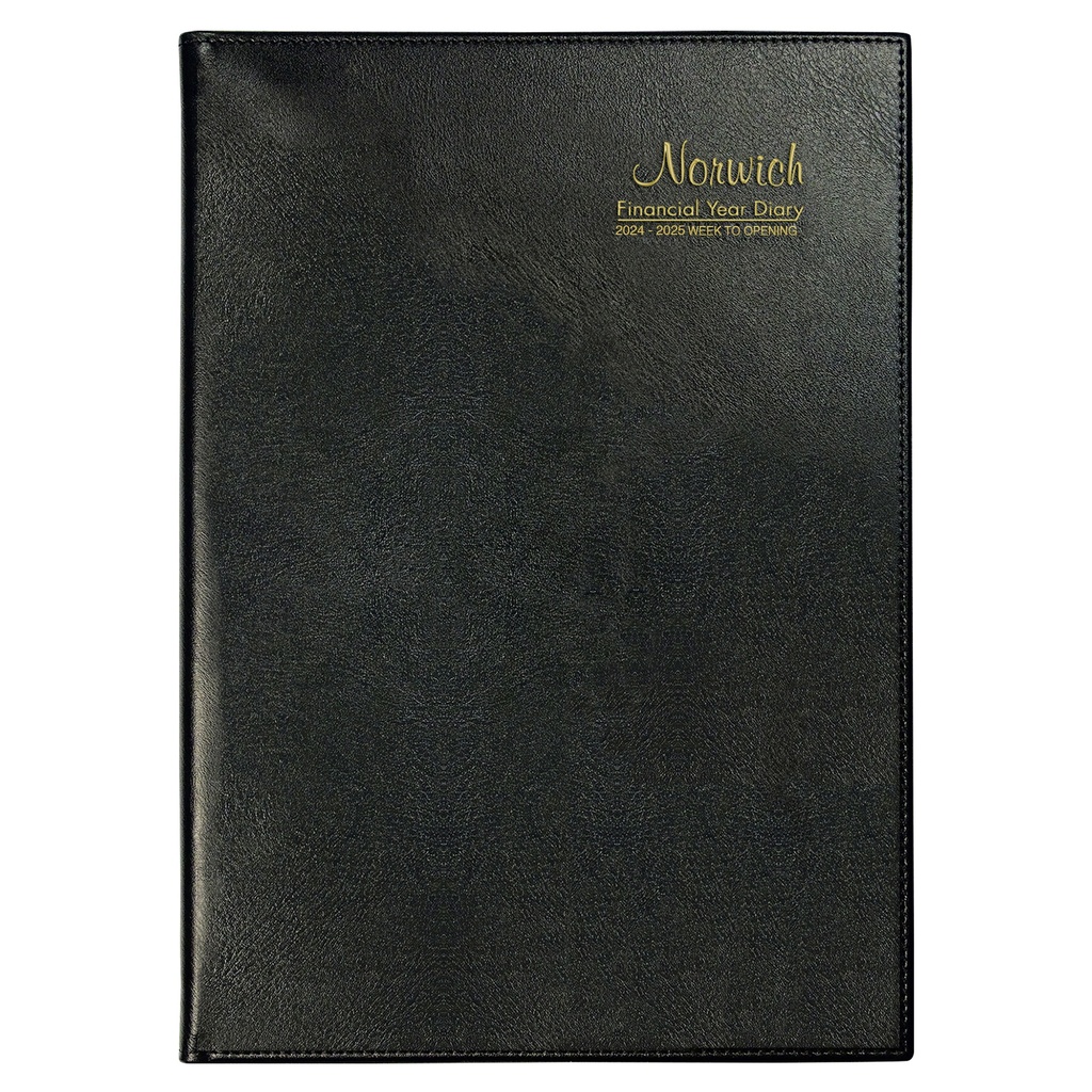 2025-2026 Financial Year Diary - Cumberland Norwich A4 Week-To-View (WTV)  Black