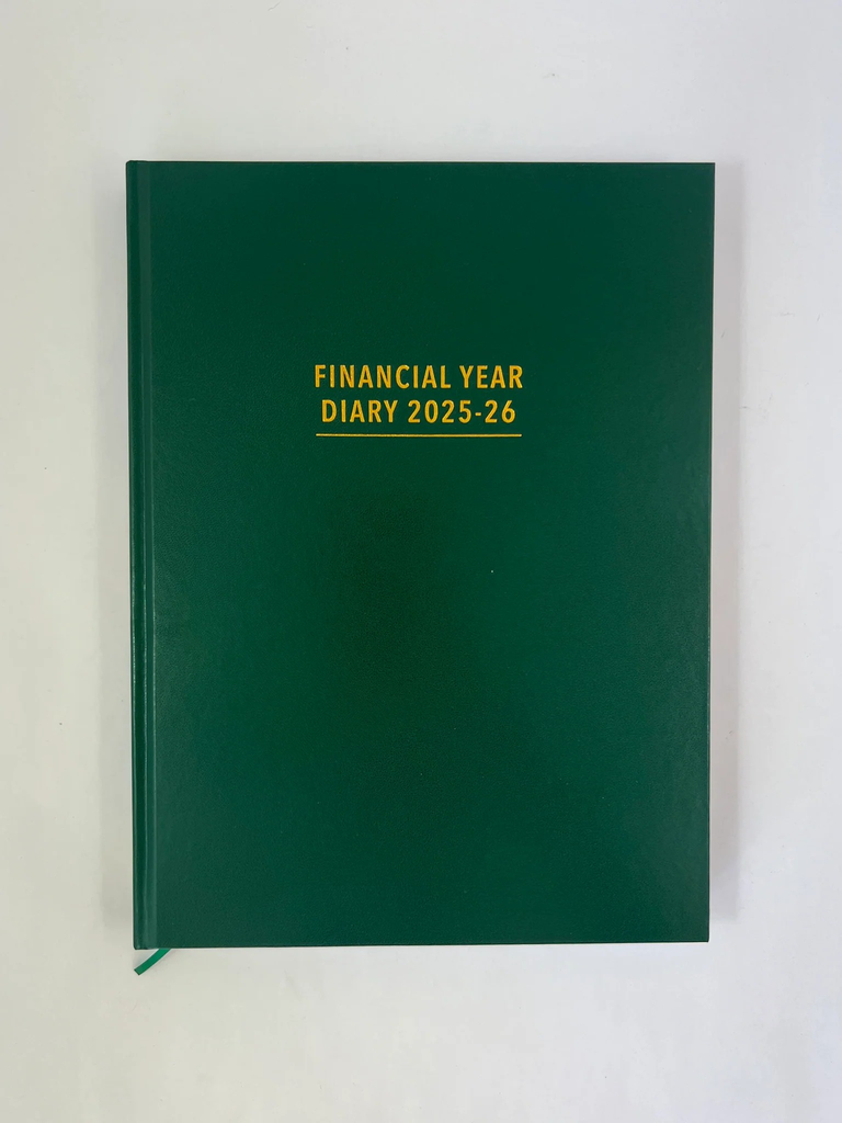 2025-2026 Financial Year Diary - A4 Day-To-A-Page (DTP) Green