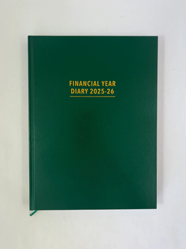 2025-2026 Financial Year Diary - A4 Day-To-A-Page (DTP) Green