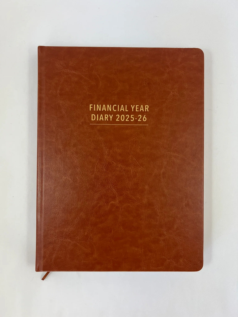 2025-2026 Financial Year Diary - A4 Day-To-A-Page (DTP) Tan