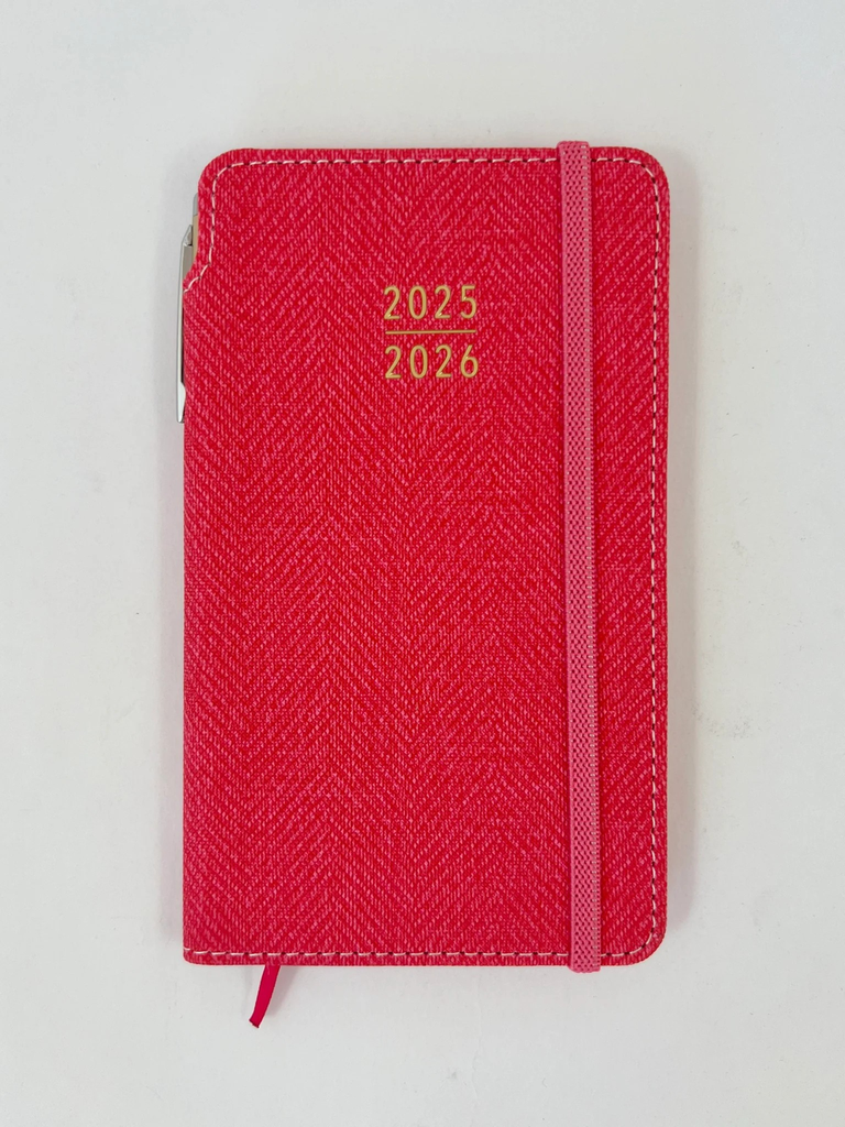 2025-2026 Financial Year Diary - Purse Size Week-To-View (WTV) Coral