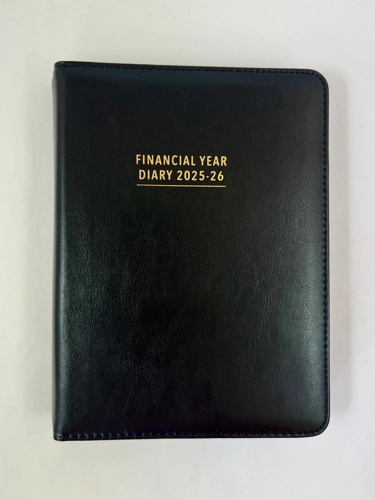 2025-2026 Financial Year Diary - A5 Day-To-A-Page (DTP) Spiral Black