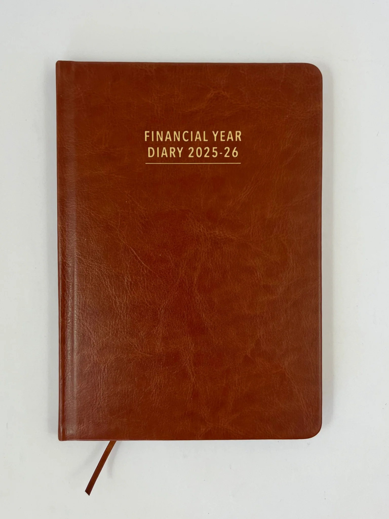 2025-2026 Financial Year Diary - A5 Week-To-View (WTV) Tan