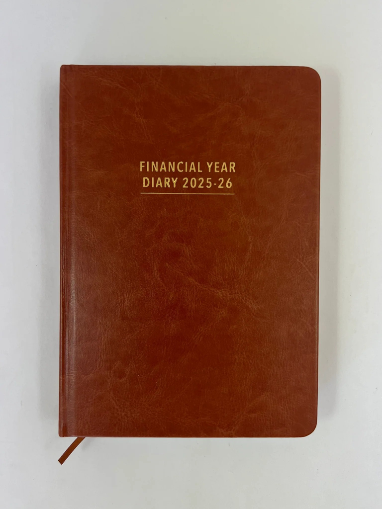 2025-2026 Financial Year Diary - A5 Day-To-A-Page (DTP) Tan