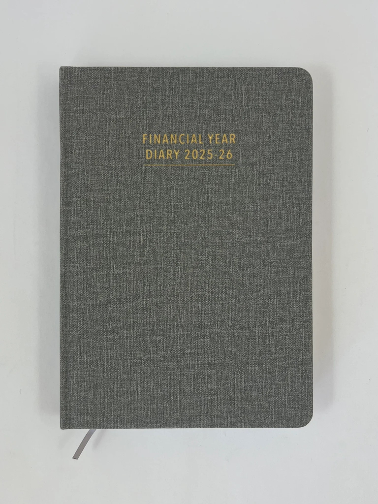 2025-2026 Financial Year Diary - A5 Day-To-A-Page (DTP) Ash Grey