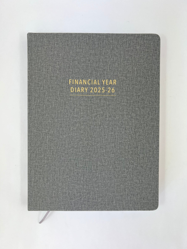2025-2026 Financial Year Diary - A4 Day-To-A-Page (DTP) Ash Grey