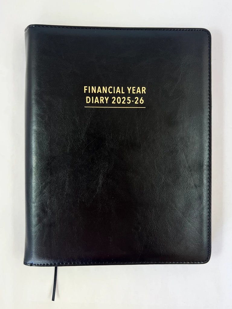 2025-2026 Financial Year Diary - A4 Day-To-A-Page (DTP) Spiral Black