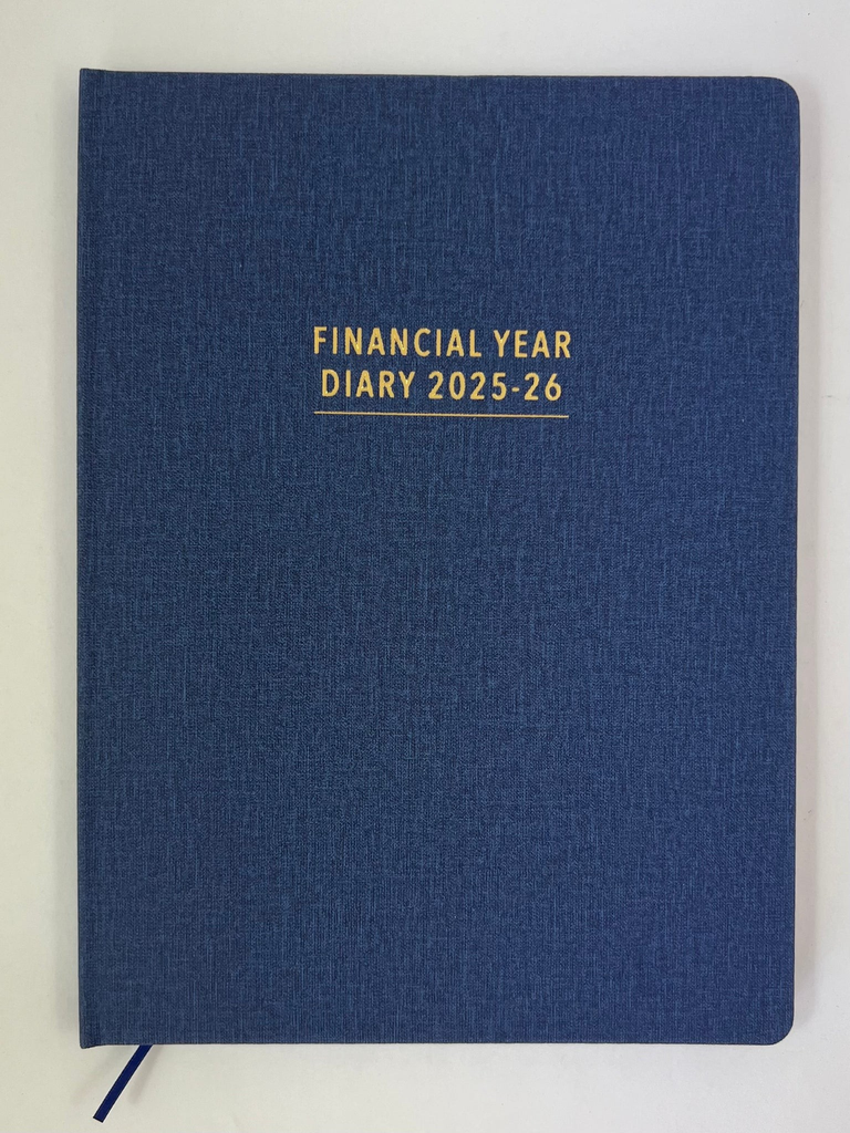 2025-2026 Financial Year Diary - A4 Week-To-View (WTV) Oxford Blue
