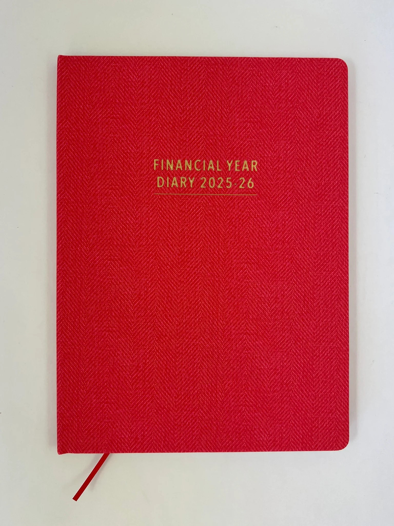 2025-2026 Financial Year Diary - A4 Week-To-View (WTV) Coral