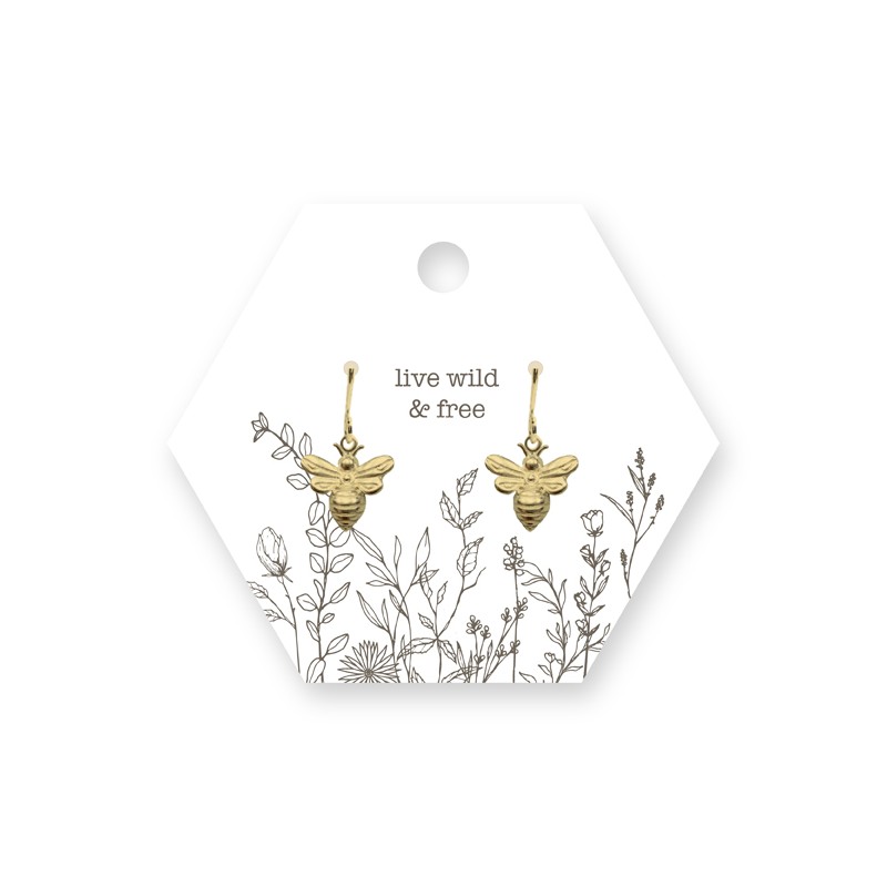 Beautiful Bee's Gold Plated Drop Earrings - Artique