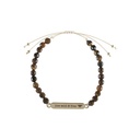 [740607] Beautiful Bee's Gold Plated Tiger Eye Beaded Bracelet - Artique