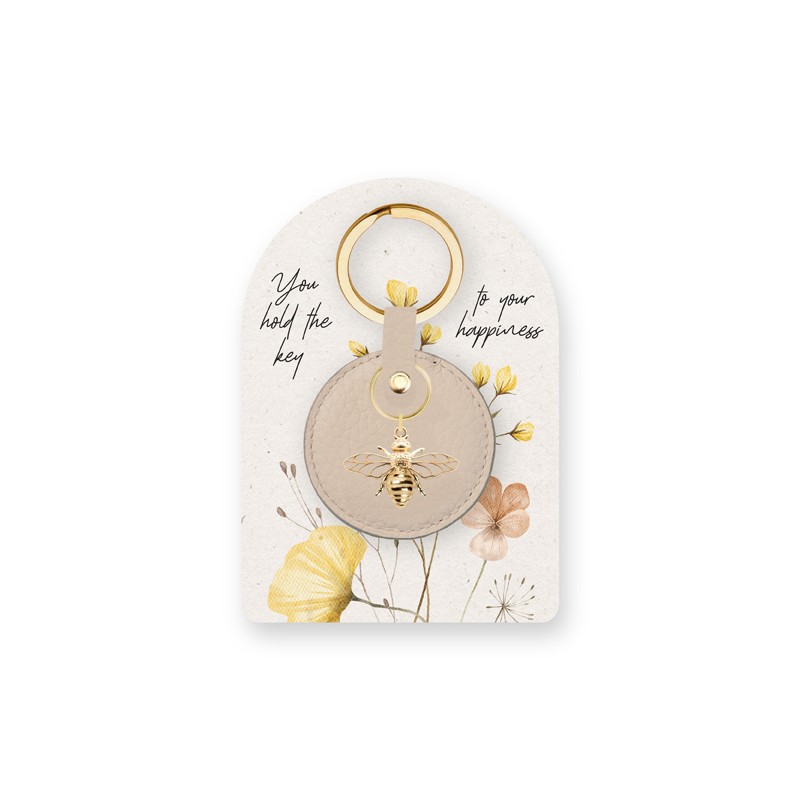Beautiful Bee's Cream Keyring - Artique