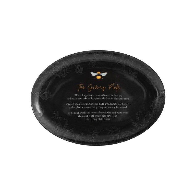Beeutiful Bee's Giving Plate - Black Oval