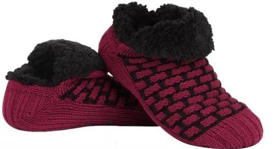 Slumbies Mens Waffle Sock Sizes 7-12 Burgundy